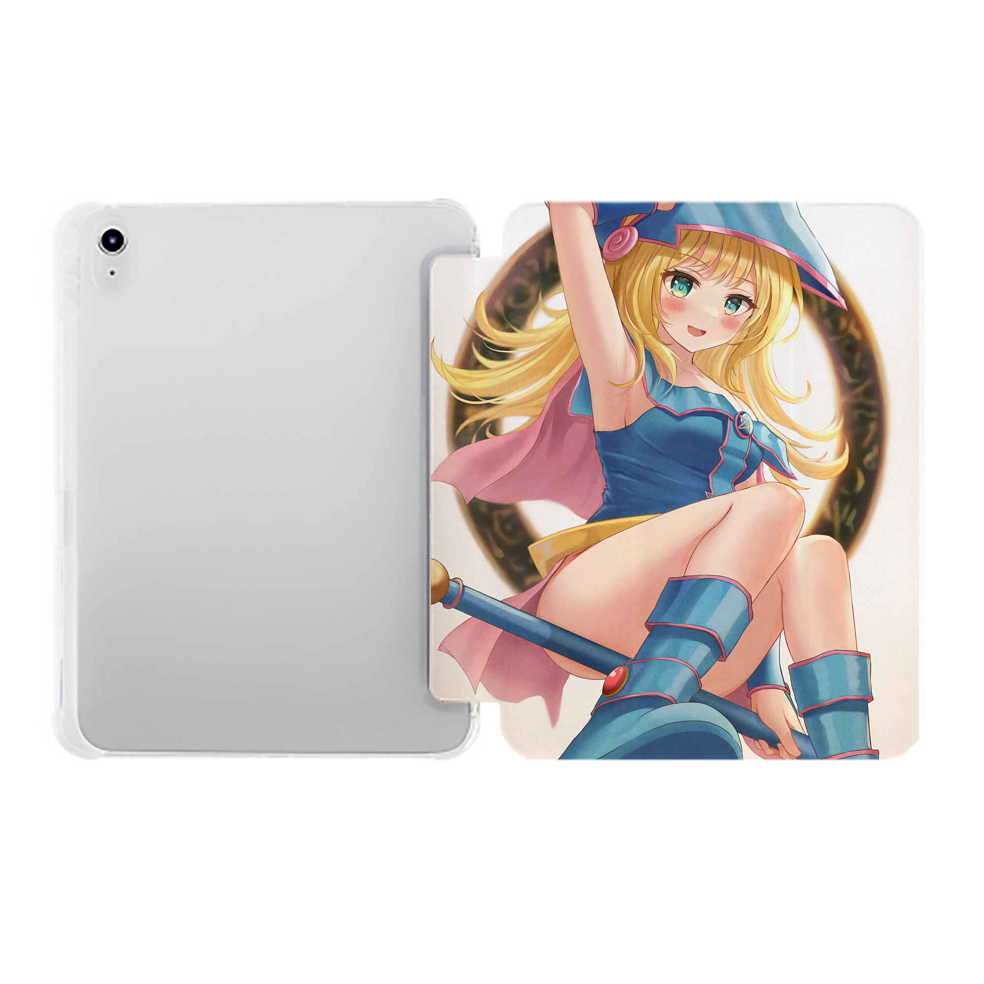 （画像用） 遊☆戯☆王 Yu-Gi-Oh! IPad ケース ペン収納付き 三つ折りスタンド PUレザー×シリコン 対応機種9.5/10.5/10.9インチ